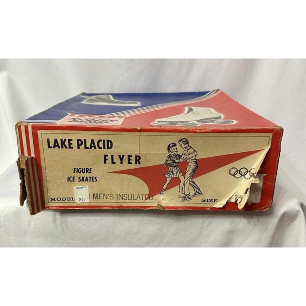 NIB Vintage Lake Placid Flyer 241 Mens Black Figure Insulated Ice Skates Size 12